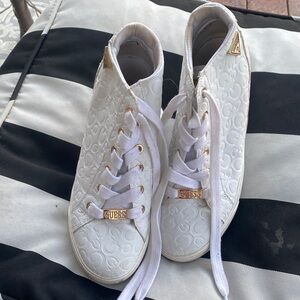 GUESS Women's White Embossed Sneakers